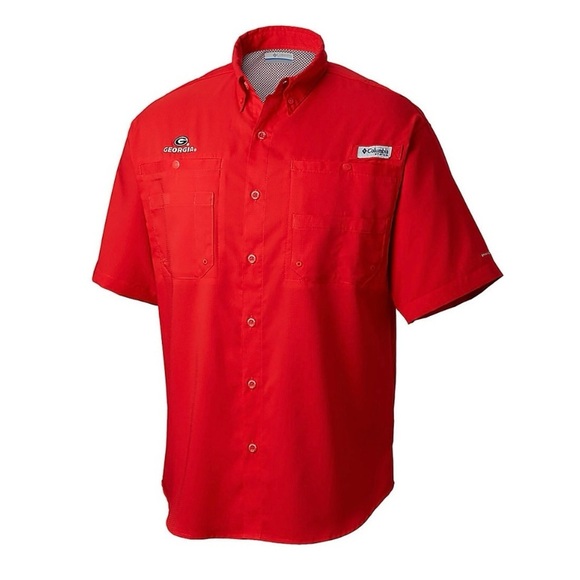 Columbia Univ Georgia Men's PFG Tamiami™ Short Sleeve Fishing Shirt Size XL - Picture 1 of 12